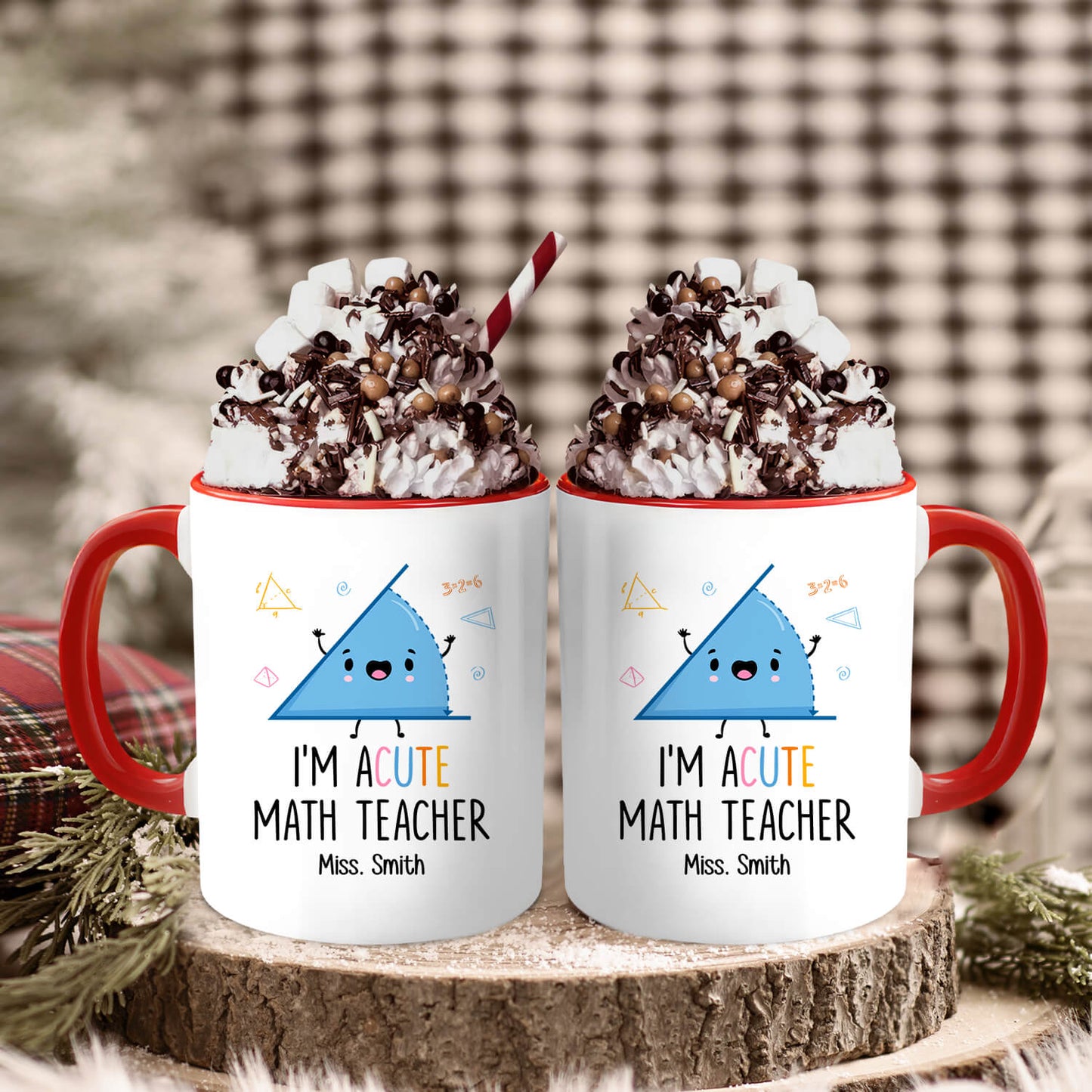 I'm Acute Math Teacher - Personalized Teacher's Day, Birthday or Christmas gift For Math Teacher - Custom Accent Mug - MyMindfulGifts