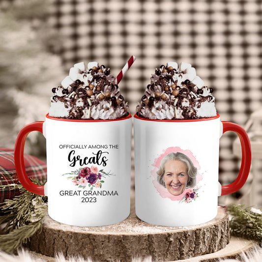 Officially Among The Greats - Personalized Mother's Day, Birthday or Christmas gift For Great Grandma - Custom Accent Mug - MyMindfulGifts