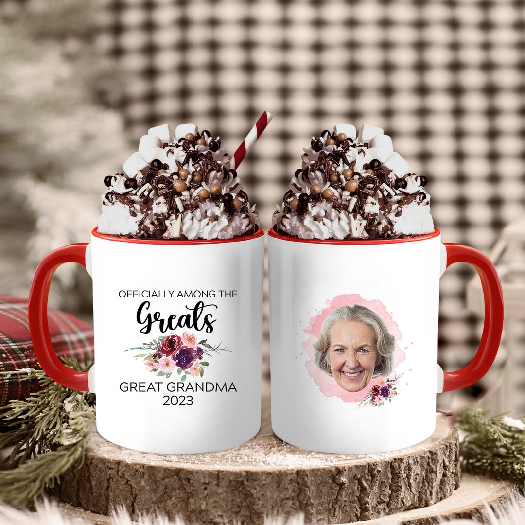 Officially Among The Greats - Personalized Mother's Day, Birthday or Christmas gift For Great Grandma - Custom Accent Mug - MyMindfulGifts