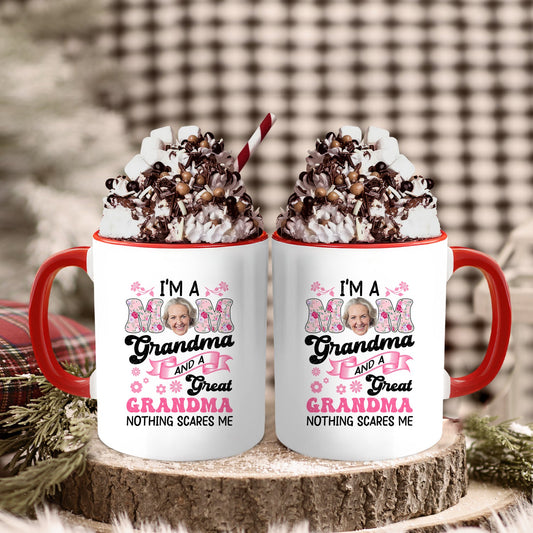 I'm A Mom, Grandma And A Great Grandma - Personalized Mother's Day, Birthday or Christmas gift For Great Grandma - Custom Accent Mug - MyMindfulGifts