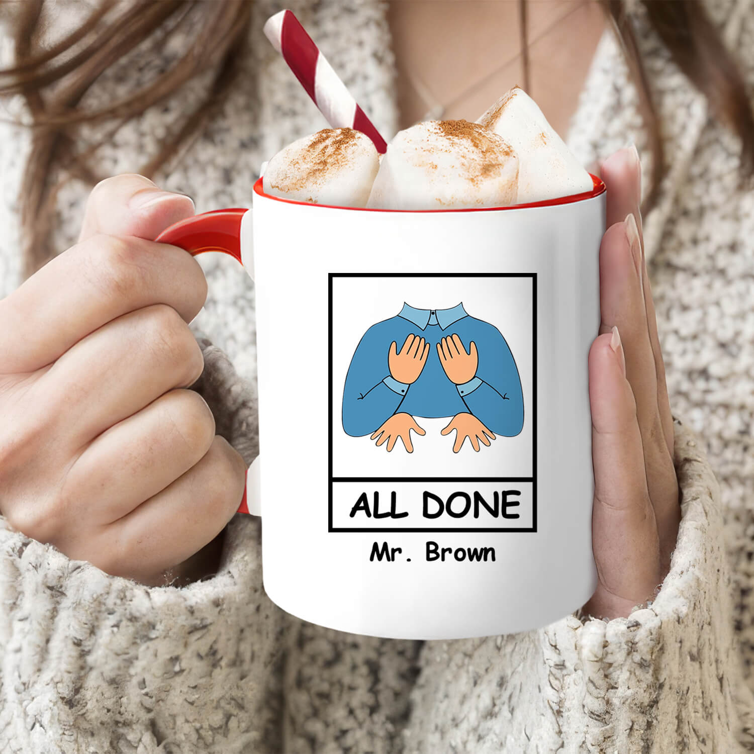 All Done - Personalized Teacher's Day, Birthday or Christmas gift For Special Education Teacher - Custom Accent Mug - MyMindfulGifts