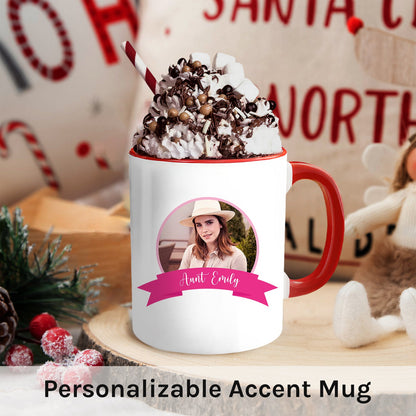 World's Best Aunt - Personalized Birthday or Christmas gift For Aunt - Custom Accent Mug - MyMindfulGifts