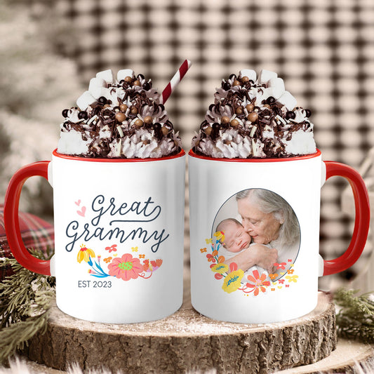 Great Grammy - Personalized Mother's Day, Birthday or Christmas gift For Great Grandma - Custom Accent Mug - MyMindfulGifts