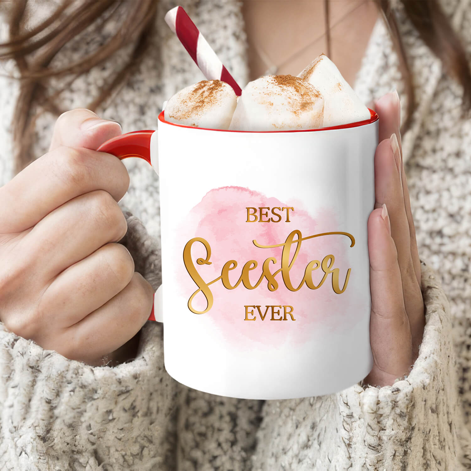 Best Seester Ever - Personalized Birthday or Christmas gift For Sister or Bestfriend - Custom Accent Mug - MyMindfulGifts