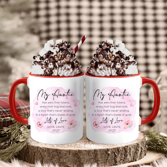 My Aunite - Personalized Birthday or Christmas gift For Aunt - Custom Accent Mug - MyMindfulGifts