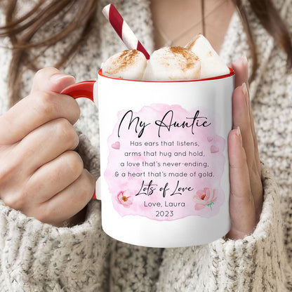 My Aunite - Personalized Birthday or Christmas gift For Aunt - Custom Accent Mug - MyMindfulGifts