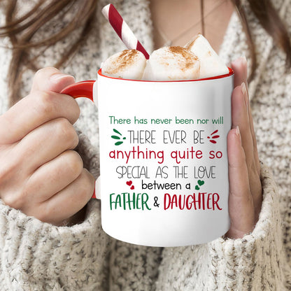 The Love Between A Father & Daughter - Personalized Christmas gift For Dad - Custom Accent Mug - MyMindfulGifts