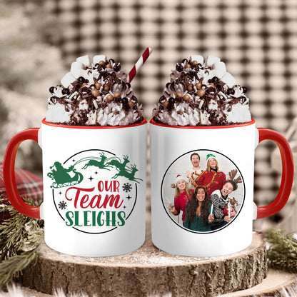 Our Team Sleighs - Personalized Christmas gift For Coworkers - Custom Accent Mug - MyMindfulGifts
