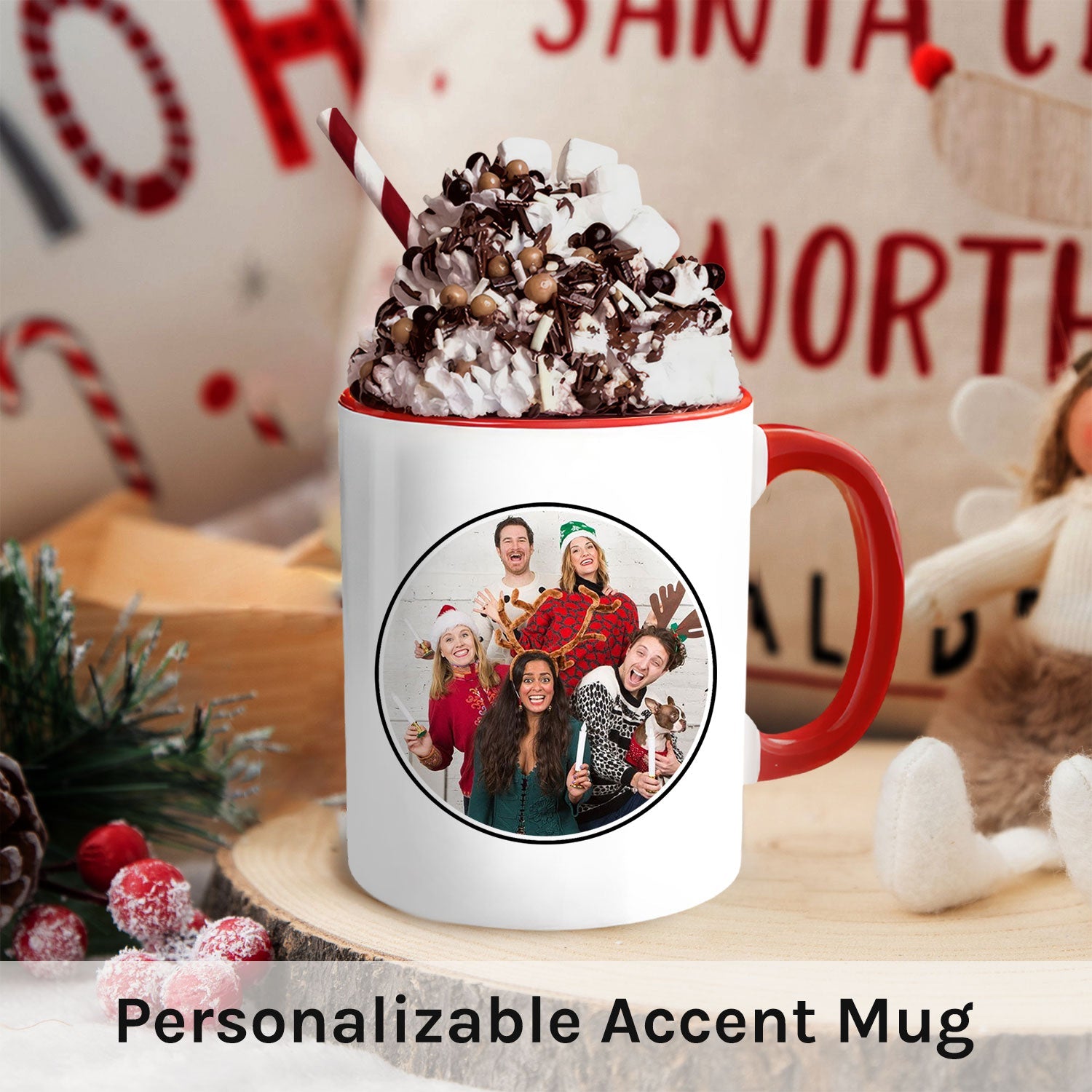 Our Team Sleighs - Personalized Christmas gift For Coworkers - Custom Accent Mug - MyMindfulGifts