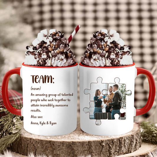 Team - Personalized Birthday or Christmas gift For Coworkers or Employees - Custom Accent Mug - MyMindfulGifts