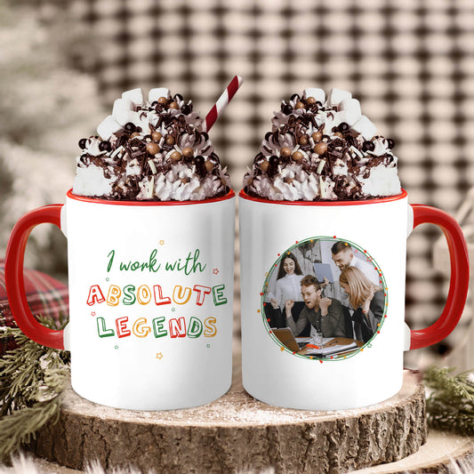 I Work With Absolute Legends - Personalized Christmas gift For Coworkers - Custom Accent Mug - MyMindfulGifts