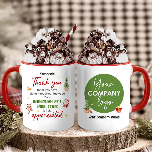 Thank You For All You Have Done - Personalized Birthday or Christmas gift For Employees - Custom Accent Mug - MyMindfulGifts