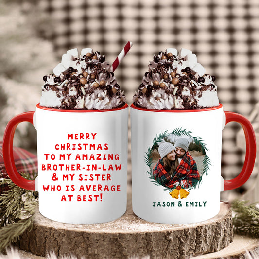 Merry Christmas - Personalized Christmas gift For Siblings and Inlaws - Custom Accent Mug - MyMindfulGifts