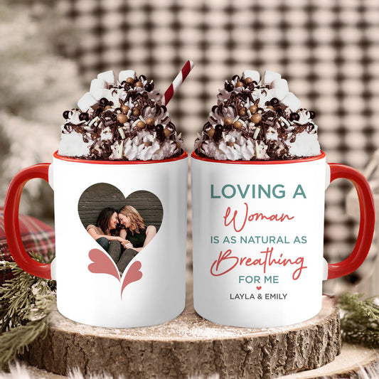 Gift For Lesbian Partner - Personalized Anniversary or Valentine's Day gift For Lesbian Couple - Custom Accent Mug - MyMindfulGifts
