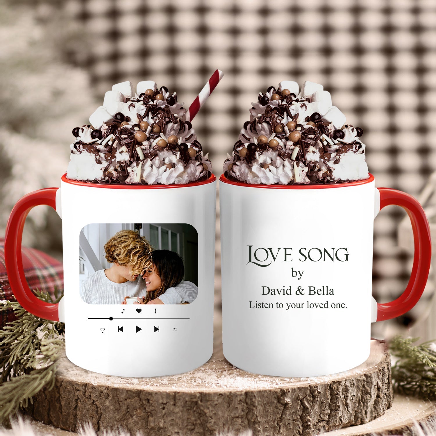 Love Song - Personalized Anniversary or Valentine's Day gift For Him or Her - Custom Accent Mug - MyMindfulGifts