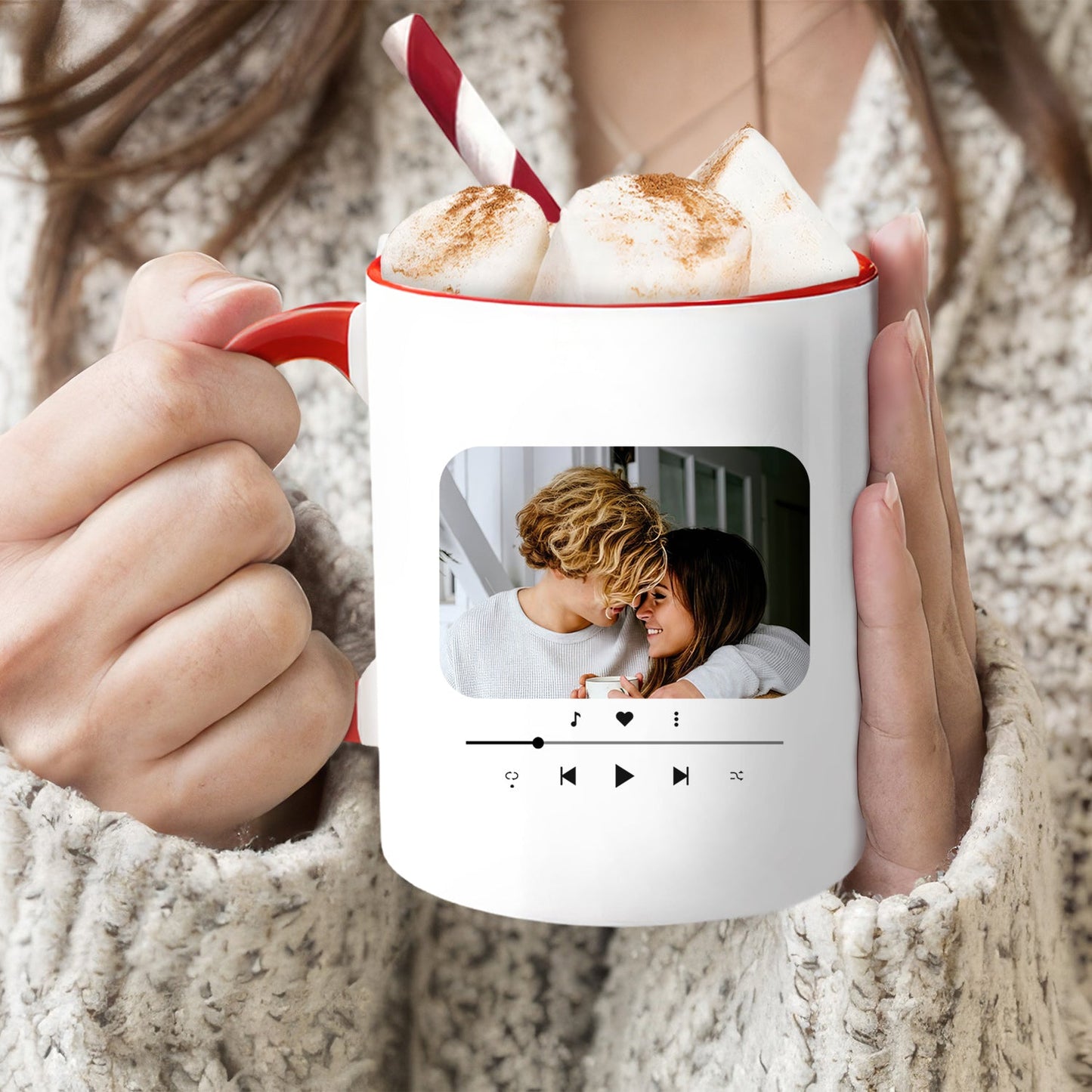 Love Song - Personalized Anniversary or Valentine's Day gift For Him or Her - Custom Accent Mug - MyMindfulGifts