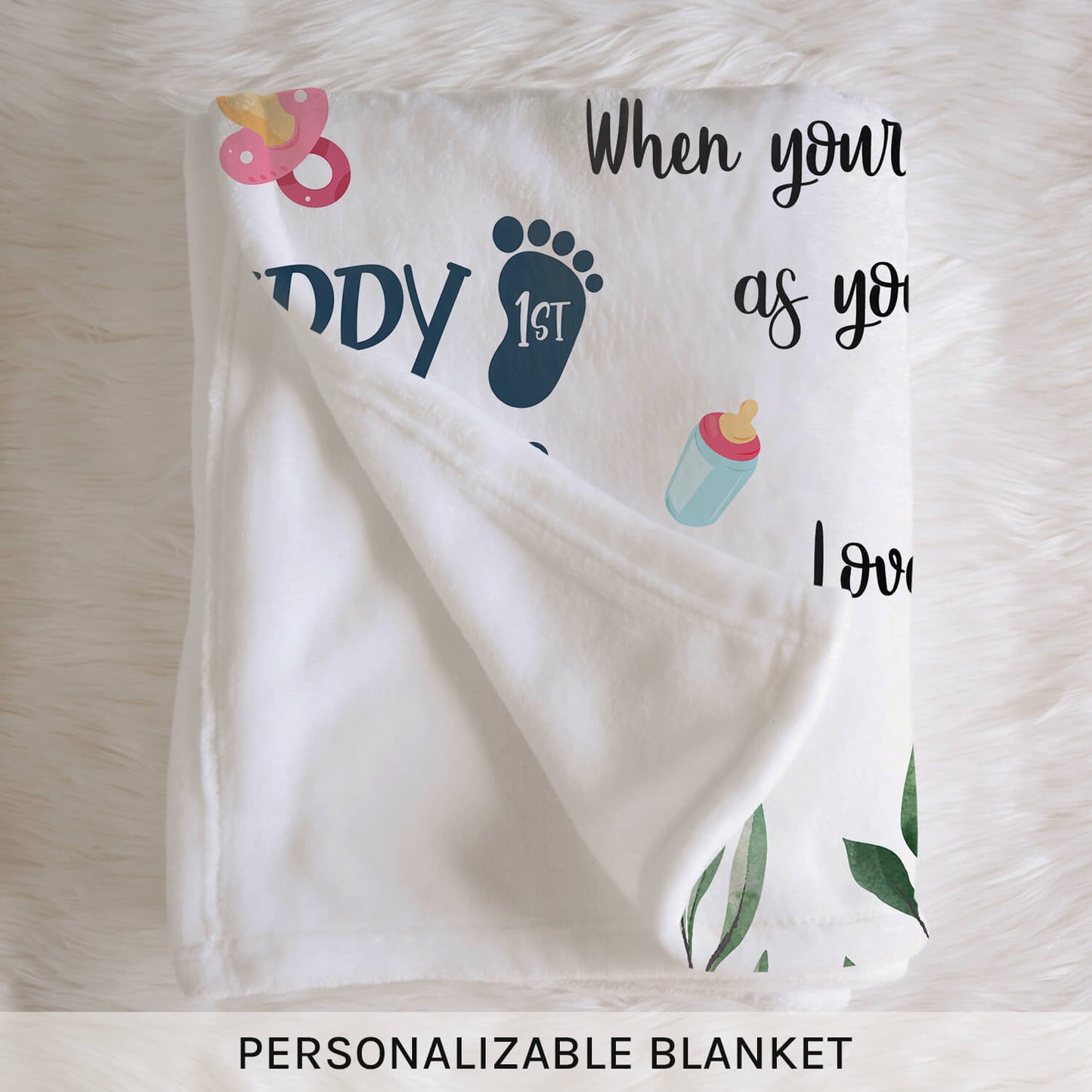 Happy 1st Mother's Day - Personalized Mother's Day gift for New Mom - Custom Blanket - MyMindfulGifts