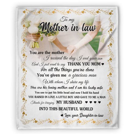 To my mother-in-law - Personalized Mother's Day, Birthday gift for Mother-in-law - Custom Blanket - MyMindfulGifts