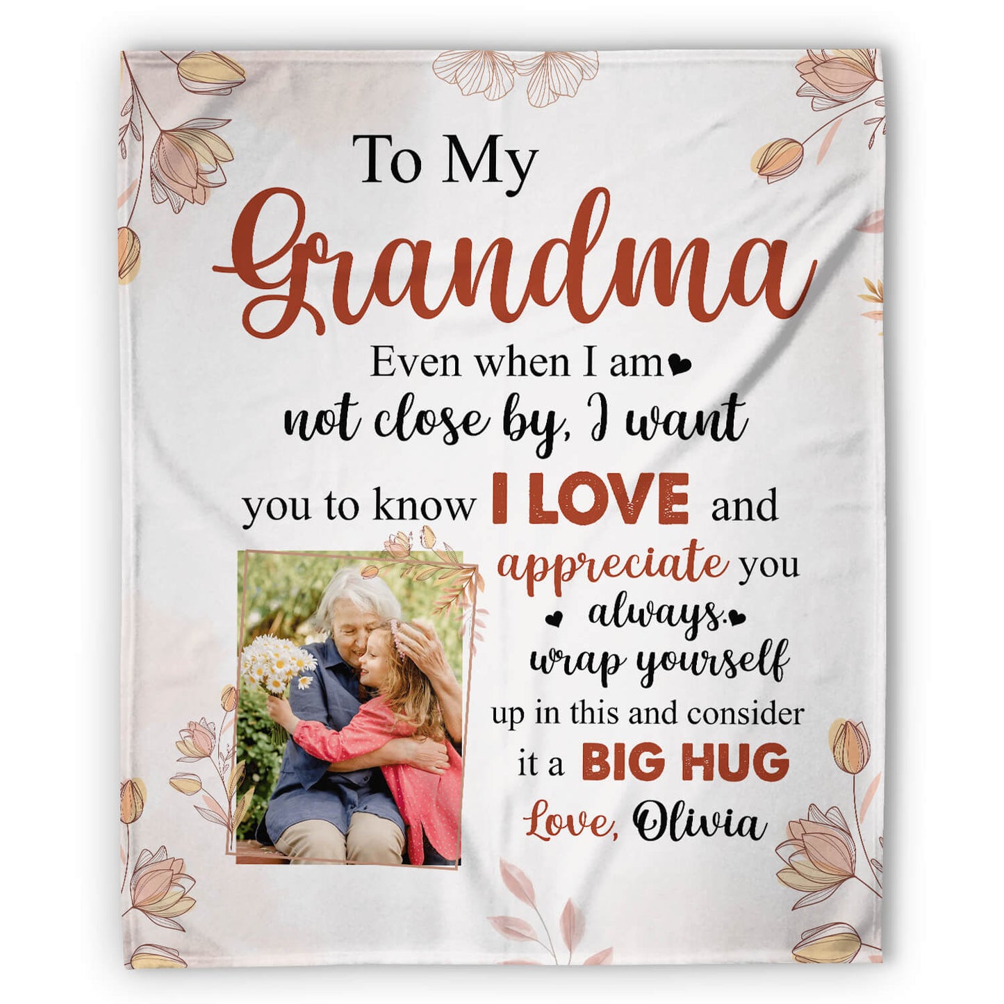 To my grandma - Personalized Mother's Day or Birthday gift for Grandma - Custom Blanket - MyMindfulGifts