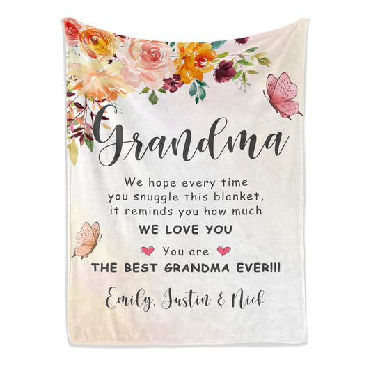 You are the best grandma ever - Personalized Mother's Day or Birthday gift for Grandma - Custom Blanket - MyMindfulGifts