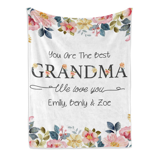 You are the best grandma - Personalized Mother's Day or Birthday gift for Grandma - Custom Blanket - MyMindfulGifts
