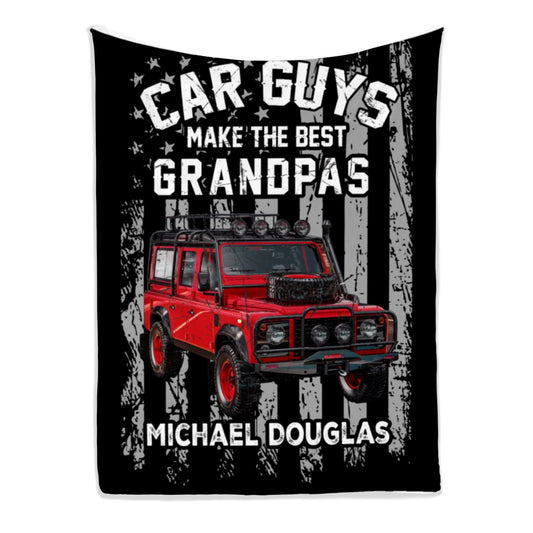 CAR GUYS BEST GRANDPAS - Personalized Father's Day or Birthday gift for Grandpa  - Custom Blanket - MyMindfulGifts