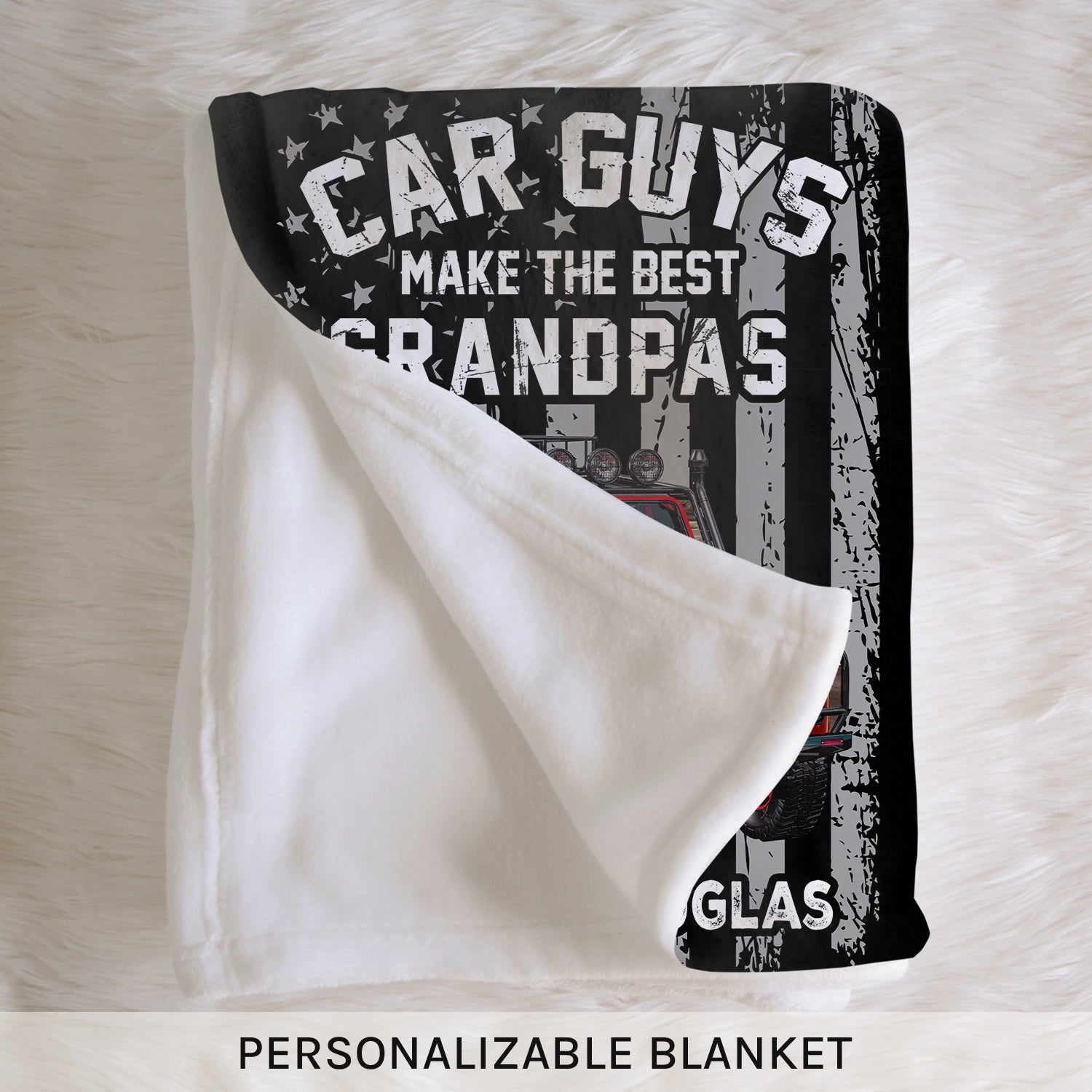 CAR GUYS BEST GRANDPAS - Personalized Father's Day or Birthday gift for Grandpa  - Custom Blanket - MyMindfulGifts