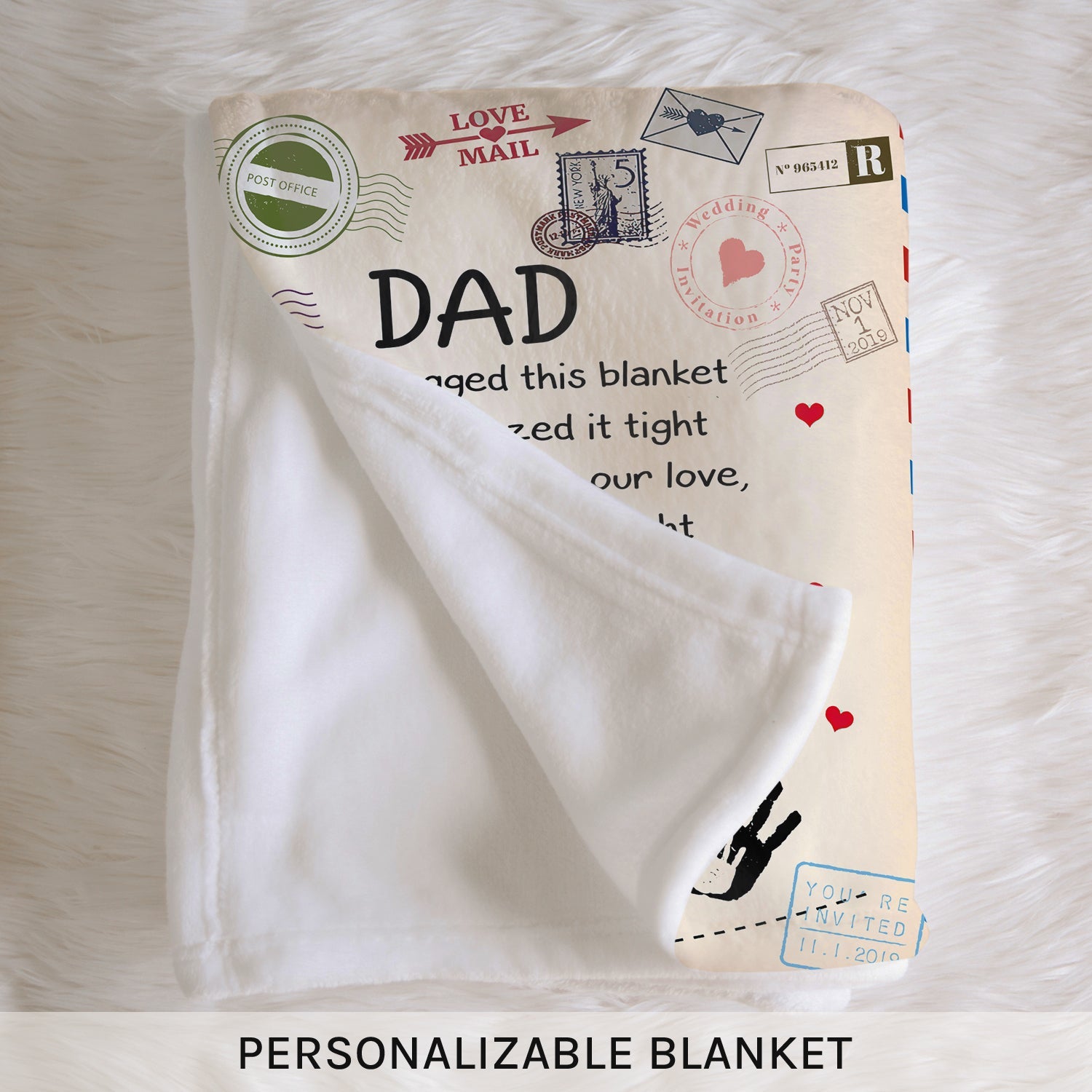 Hugged this blanket - Personalized Father's Day gift for Dad   - Custom Blanket - MyMindfulGifts