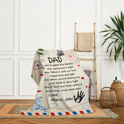 Hugged this blanket - Personalized Father's Day gift for Dad   - Custom Blanket - MyMindfulGifts