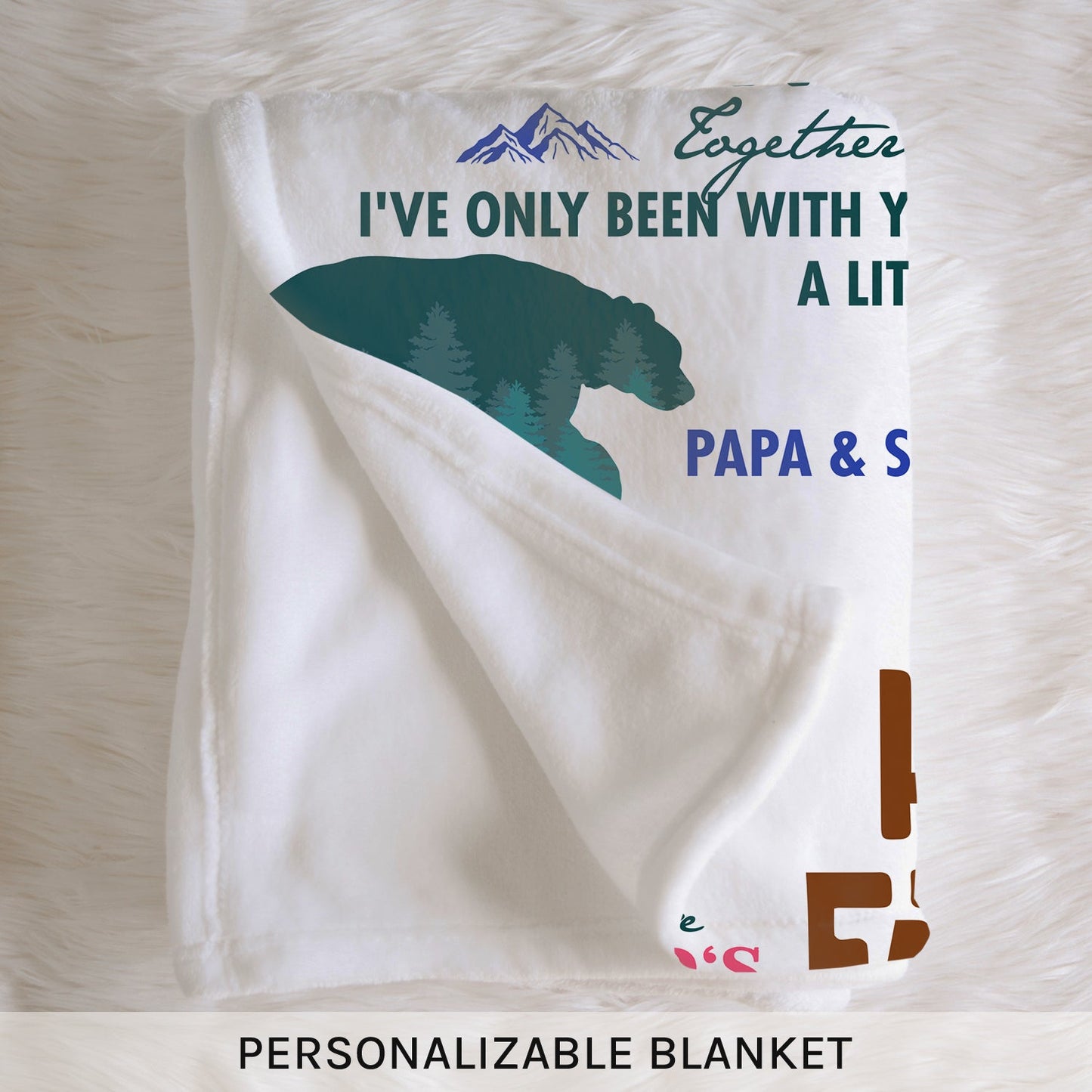 Papa Bear - Personalized Father's Day gift for New Dad - Custom Blanket - MyMindfulGifts