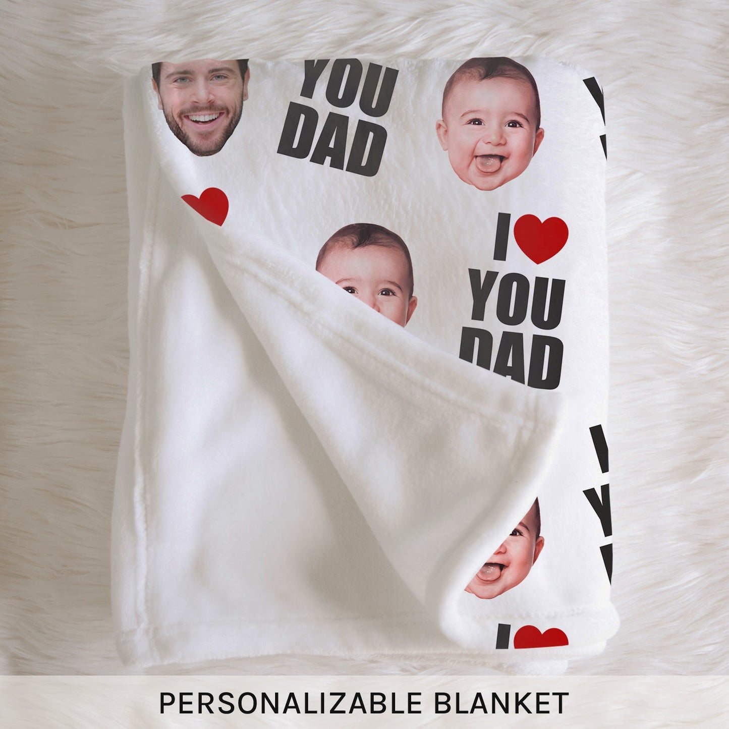 I love you daddy blanket - Personalized Father's Day or Birthday gift for Dad - Custom Blanket - MyMindfulGifts