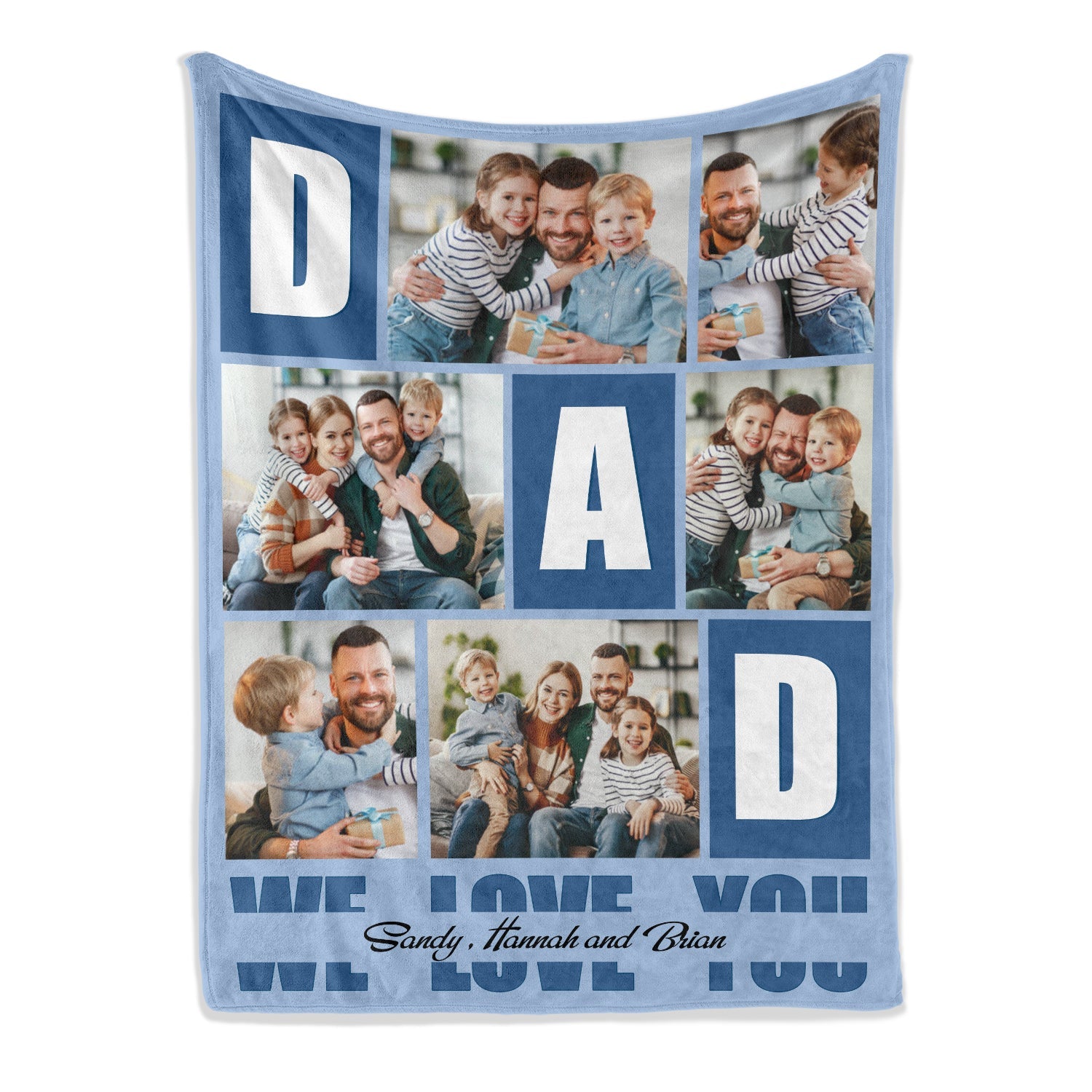 Dad we love you blk - Personalized Father's Day gift for Dad - Custom Blanket - MyMindfulGifts