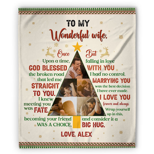 To My Wonderful Wife - Personalized Christmas gift for Wife - Custom Blanket - MyMindfulGifts