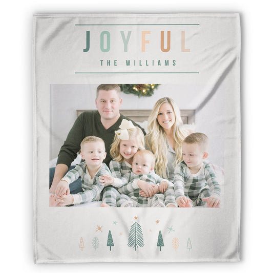 Joyful - Personalized Christmas gift for Family - Custom Blanket - MyMindfulGifts