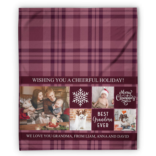 Best Grandma Ever - Personalized Christmas gift for Grandma - Custom Blanket - MyMindfulGifts