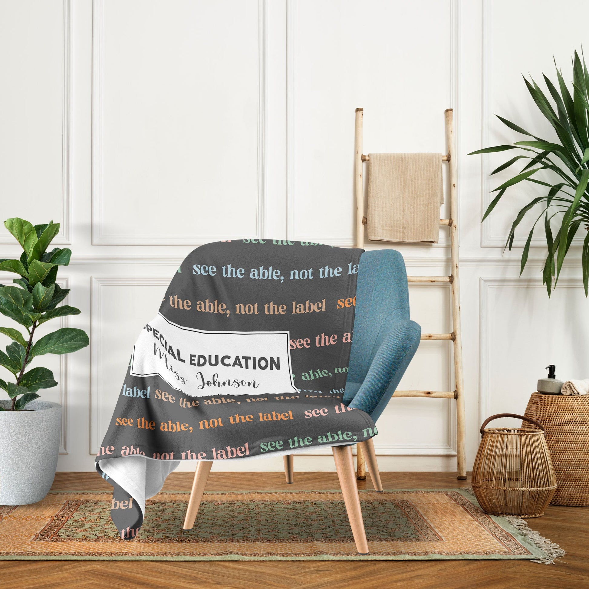 See The Able Not The Label - Personalized Teacher's Day, Birthday or Christmas gift For Special Education Teacher - Custom Blanket - MyMindfulGifts