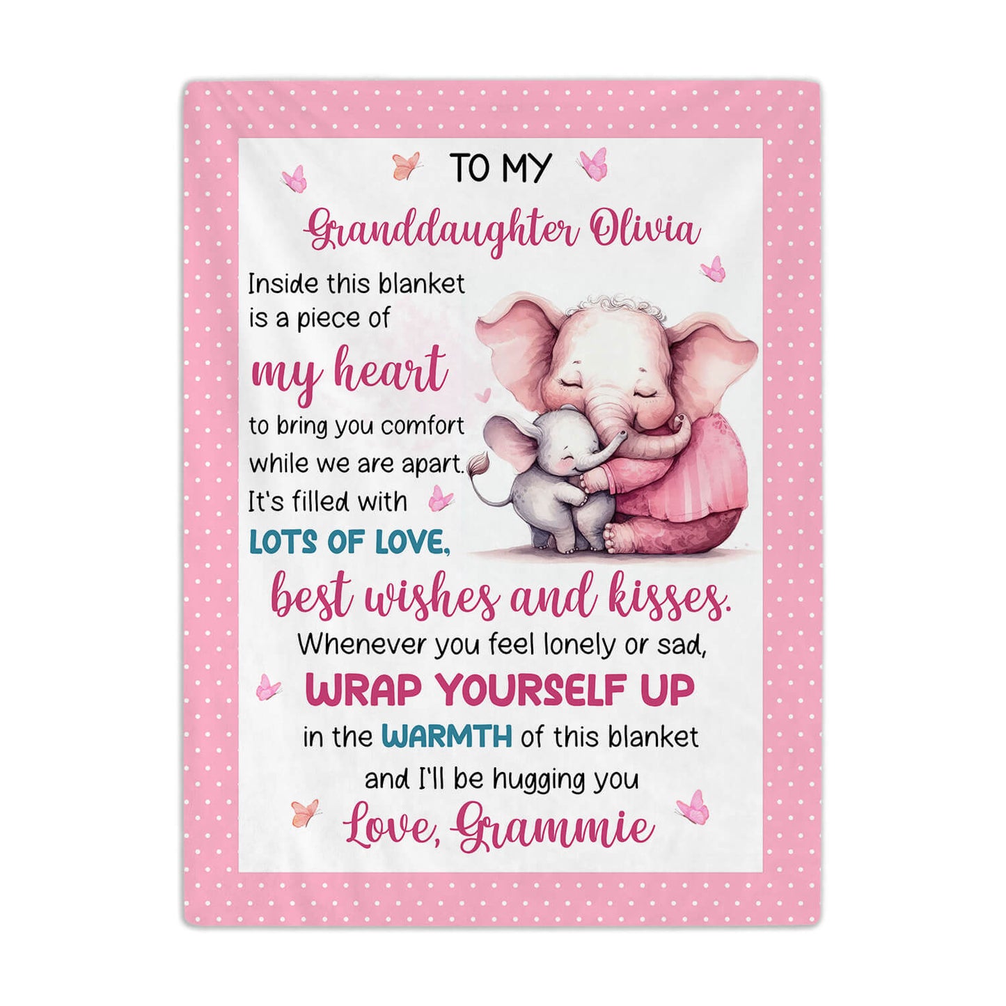 To My Granddaughter - Personalized Birthday or Christmas gift For Granddaughter - Custom Baby Blanket - MyMindfulGifts