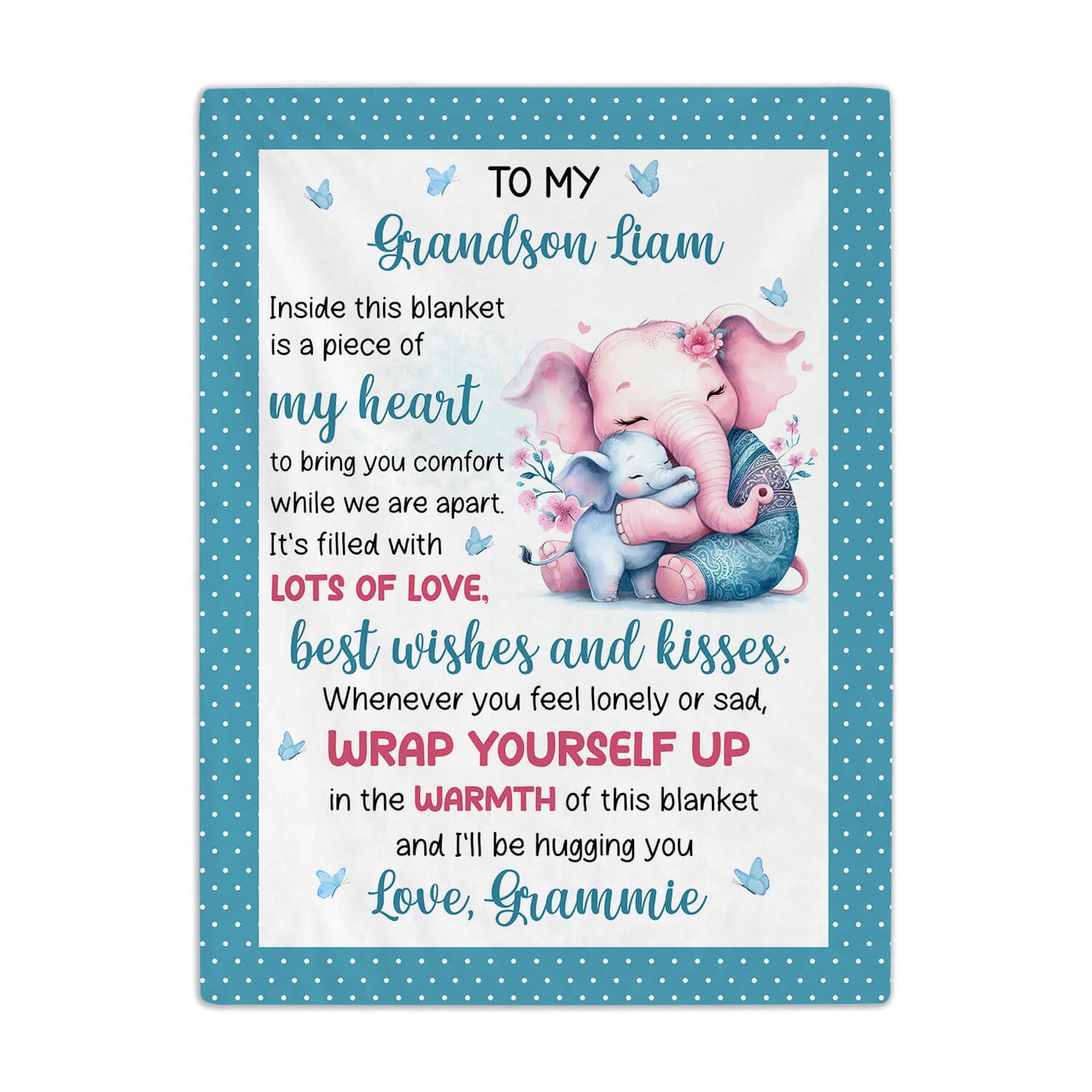 To My Grandson - Personalized Birthday or Christmas gift For Grandson - Custom Baby Blanket - MyMindfulGifts
