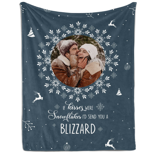 If Snows Were Kisses - Personalized Christmas gift For Long Distance Boyfriend or Girlfriend - Custom Blanket - MyMindfulGifts
