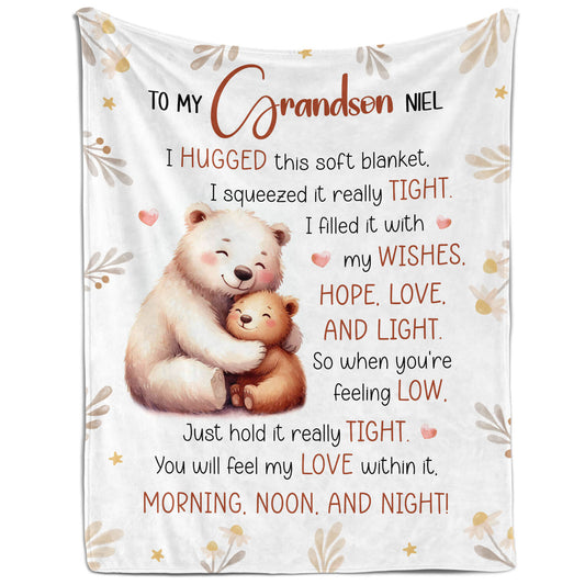 You Will Feel My Love - Personalized Birthday or Christmas gift For Granddaughter or Grandson - Custom Blanket - MyMindfulGifts