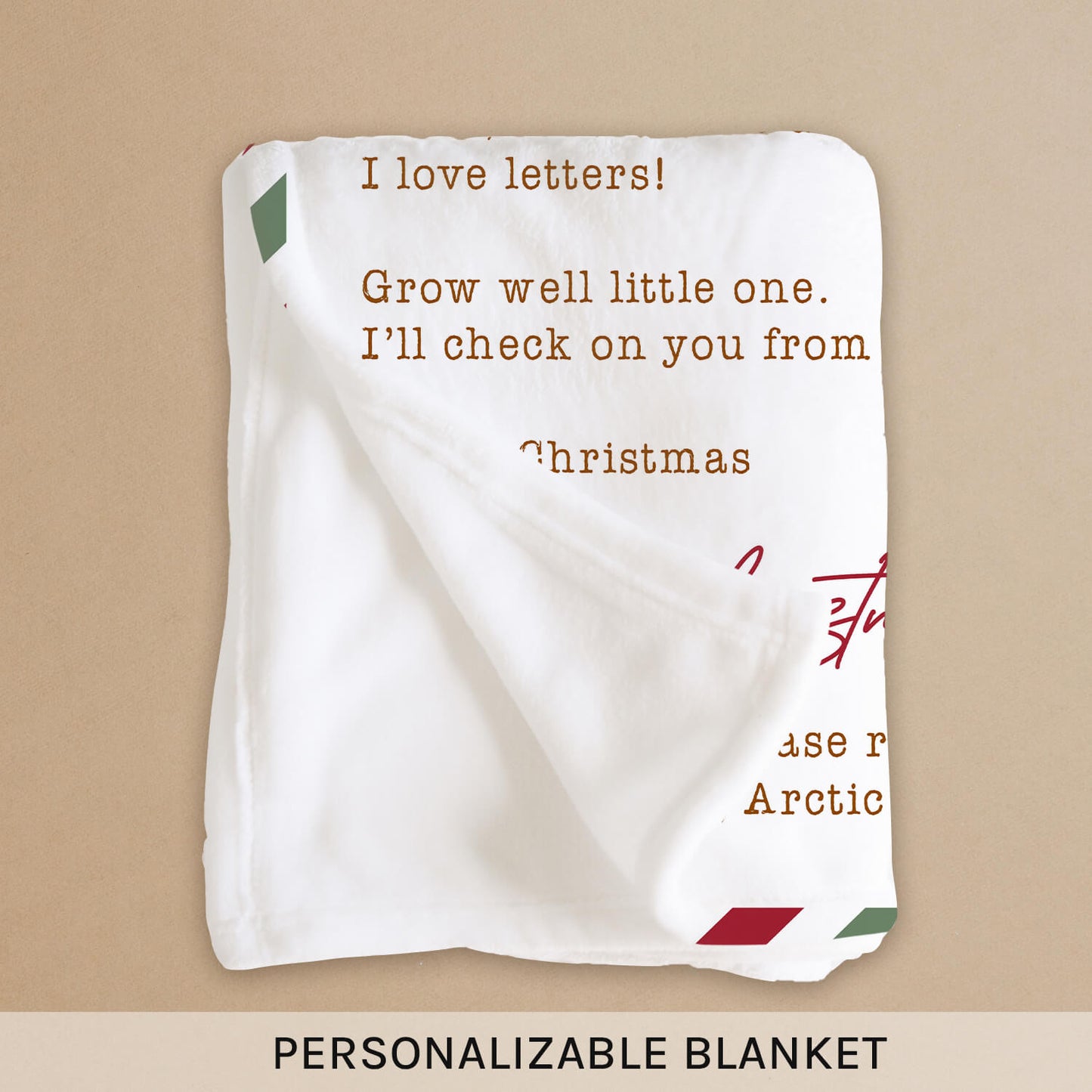 From The Desk Of Father Christmas - Personalized First Christmas gift For Baby - Custom Baby Blanket - MyMindfulGifts