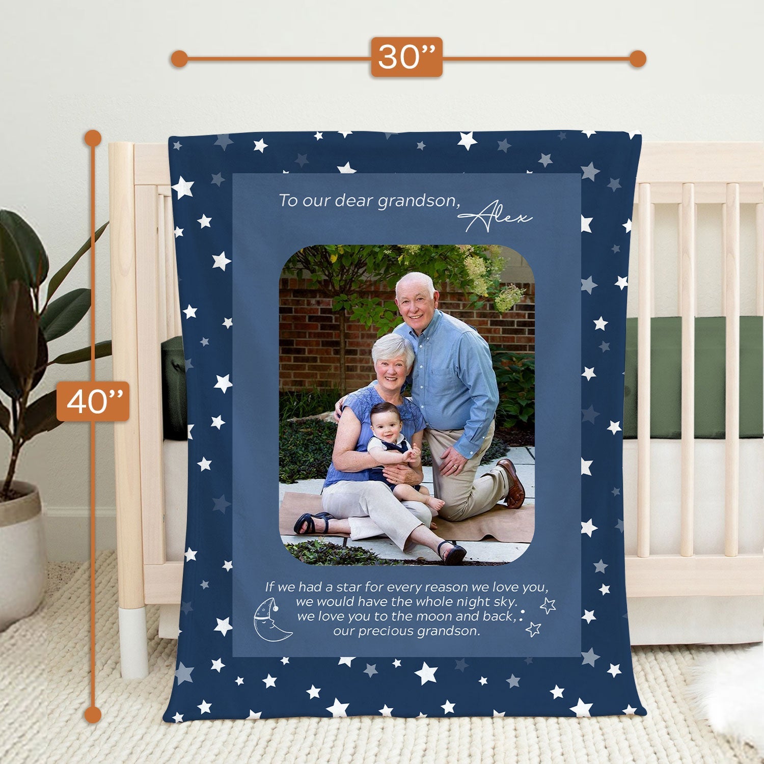 To Our Grandson - Personalized Birthday or Christmas gift For Grandson - Custom Baby Blanket - MyMindfulGifts