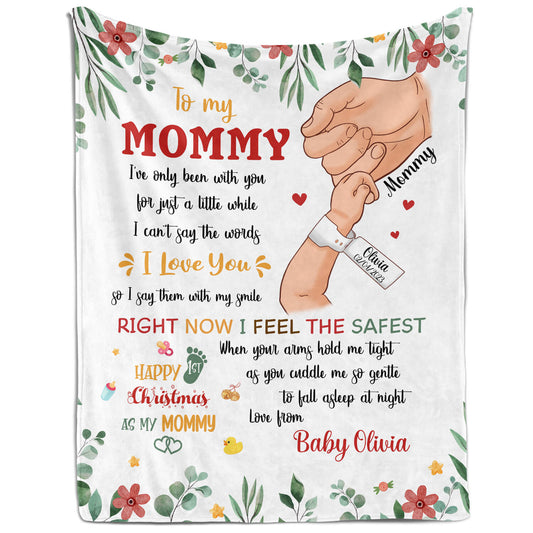 To My Mommy - Personalized FIrst Christmas gift For New Mom - Custom Blanket - MyMindfulGifts