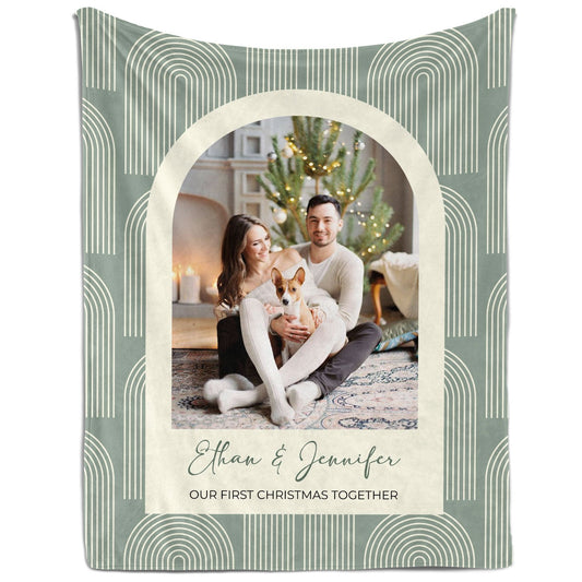 Our First Christmas Together - Personalized First Christmas gift For Boyfriend or Girlfriend - Custom Blanket - MyMindfulGifts