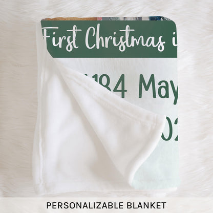 First Christmas In Our New Home - Personalized First Christmas gift For Family - Custom Blanket - MyMindfulGifts