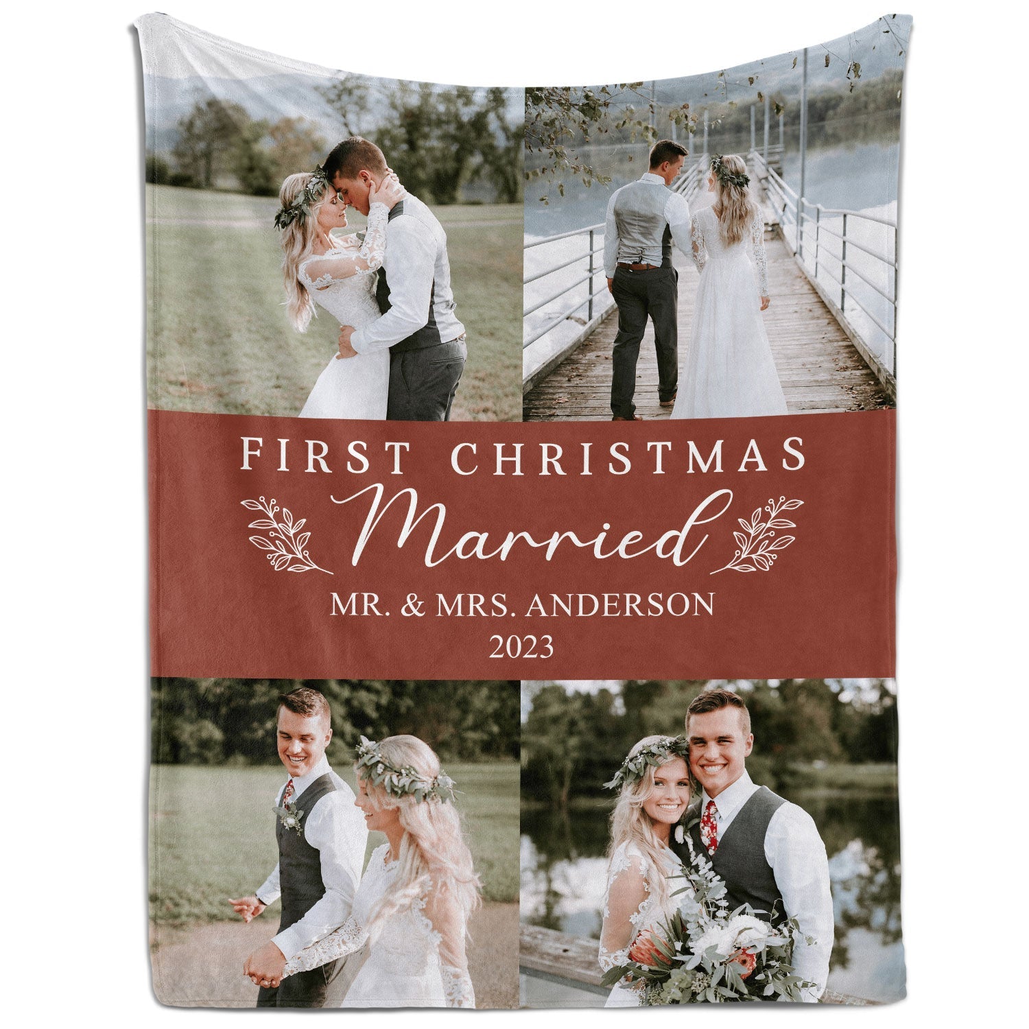 First Christmas Married - Personalized First Christmas gift For Husband or Wife - Custom Blanket - MyMindfulGifts