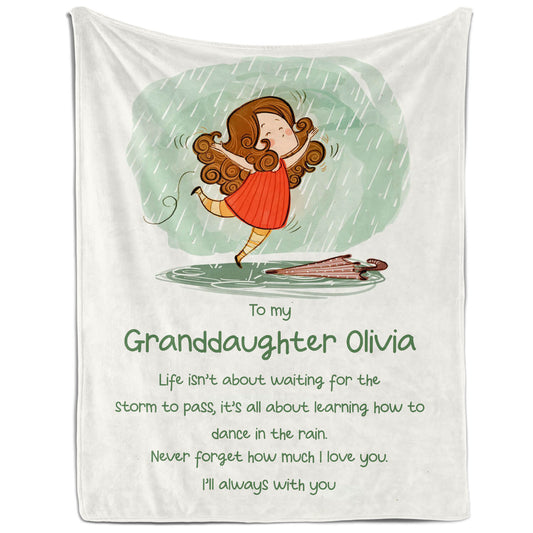 Learning How To Dance In The Rain - Personalized Christmas gift For Granddaughter - Custom Blanket - MyMindfulGifts