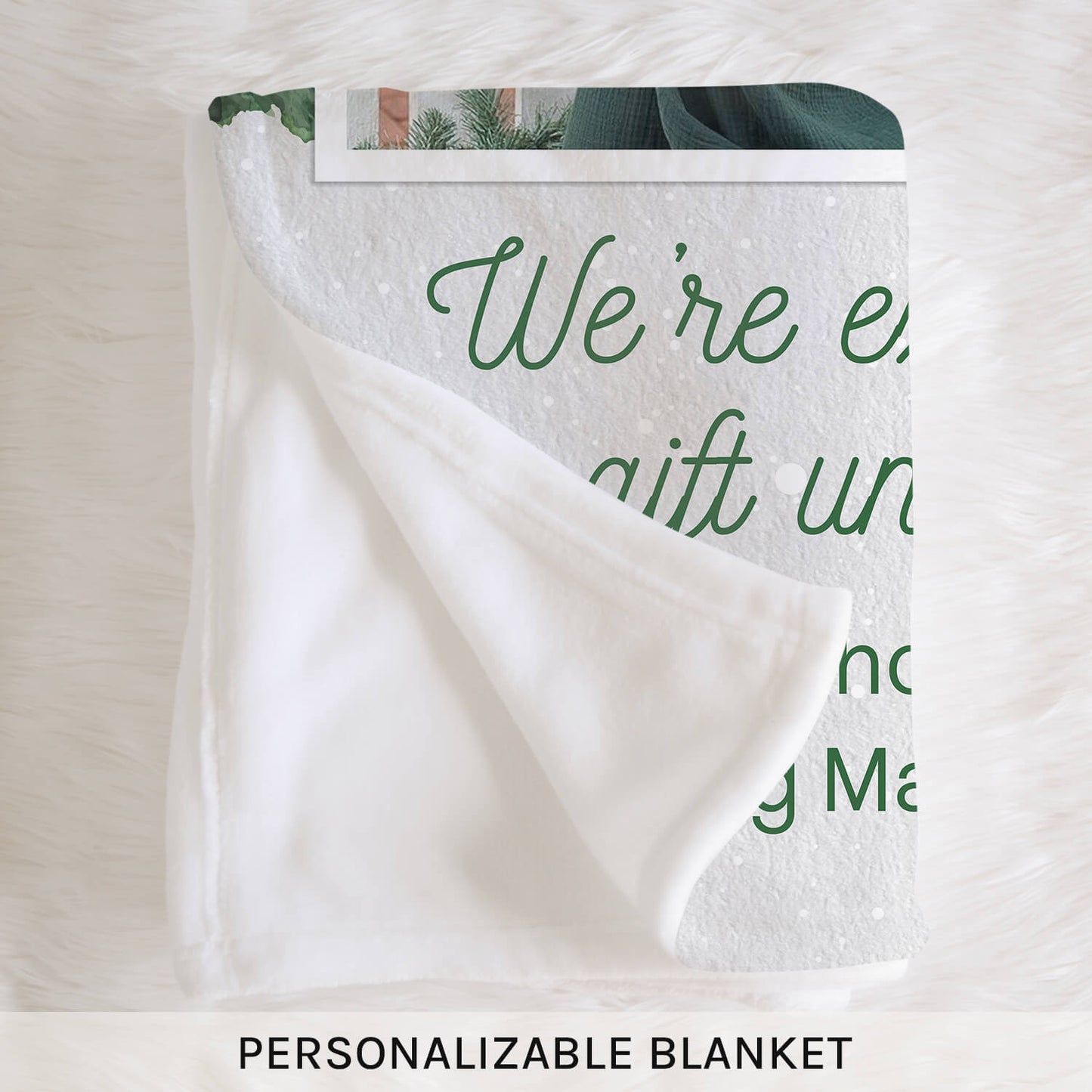 We're Expecting A Little Gift Under The Tree - Personalized Christmas Pregnancy Announcment gift For Family - Custom Blanket - MyMindfulGifts