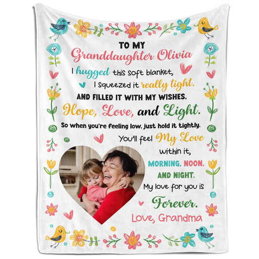To My Granddaughter - Personalized Birthday or Christmas gift For Granddaughter - Custom Blanket - MyMindfulGifts