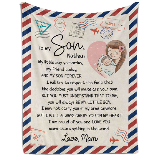 To My Son - Personalized Birthday or Christmas gift For Son - Custom Blanket - MyMindfulGifts